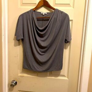Green Envelope Gray Draped Short Sleeve Blouse-size small
